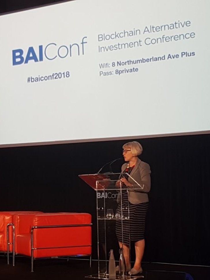 Helen Disney on stage at BAIConf
